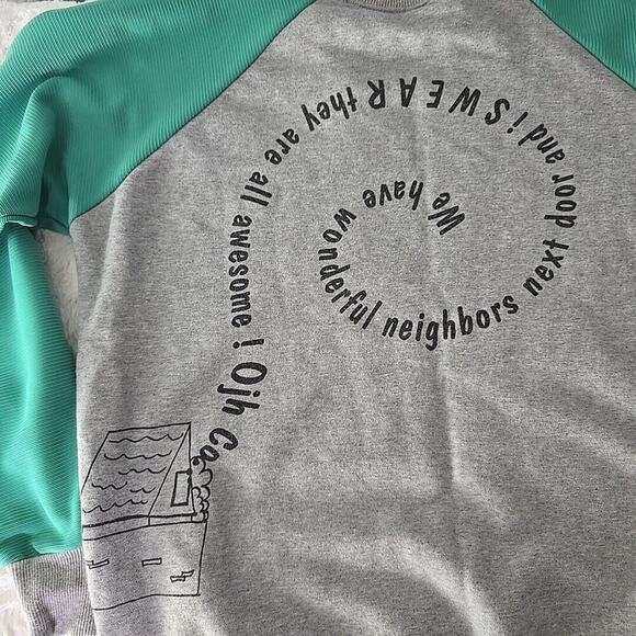 Jin-Ho Men's Korean Neighbors Grey Graphic Crew Sweatshirt Med Streetwear - Picture 8 of 9